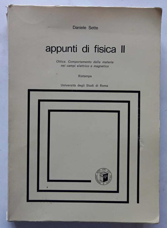 Appunti di fisica II - Daniele Sette - copertina
