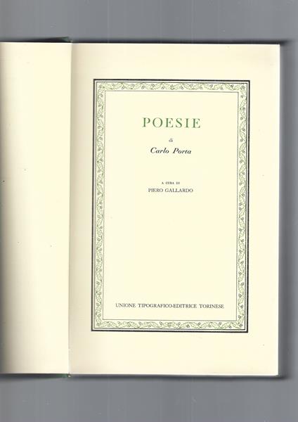 Poesie - Carlo Porta - copertina