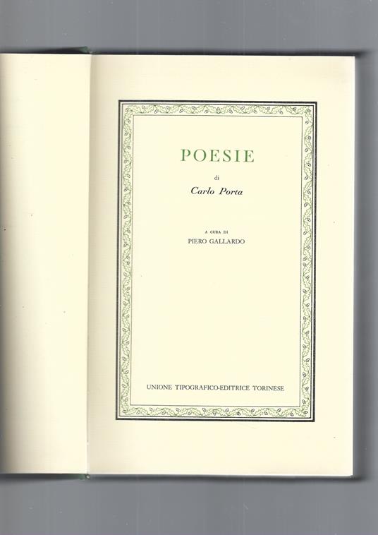 Poesie - Carlo Porta - copertina