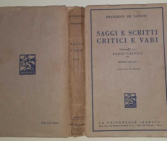 Saggi e scritti critici e vari. Volume secondo. Saggi critici - Francesco De Sanctis - copertina