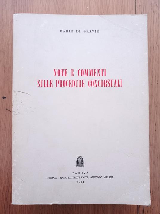 Note e commenti sulle procedure concorsuali - Dario Di Gravio - copertina