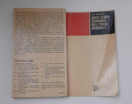 Breve storia economica dell'Italia medievale - Gino Luzzatto - copertina