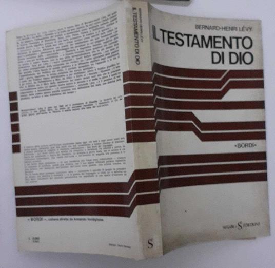 Il testamento di Dio - Bernard-Henri Lévy - copertina