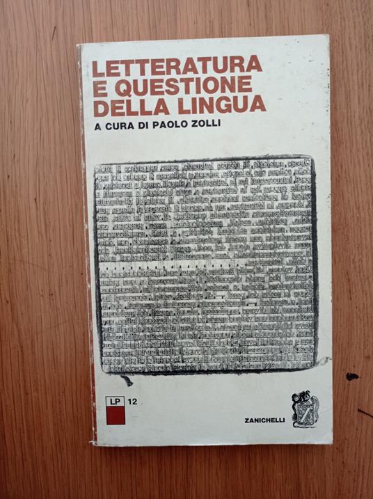 Letteratura e questione della lingua - Paolo Zolli - copertina