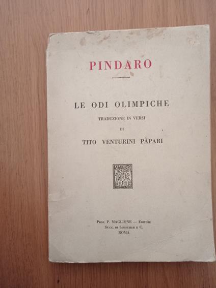 Le odi olimpiche - Pindaro - copertina
