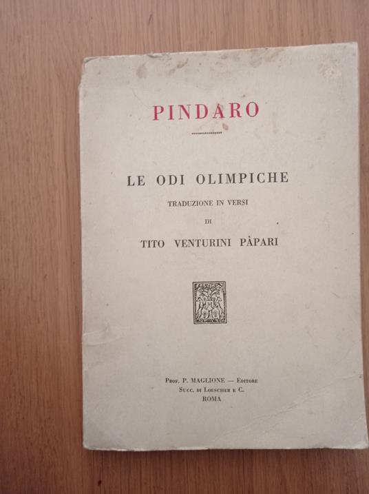 Le odi olimpiche - Pindaro - copertina