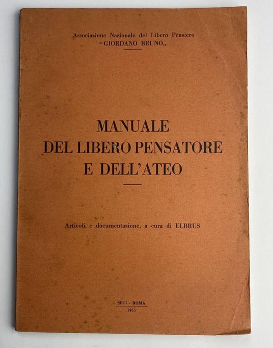 Manuale del libero pensatore e dell'ateo - copertina