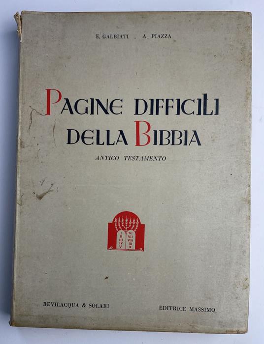 Pagine difficili della bibbia. Antico testamento - copertina