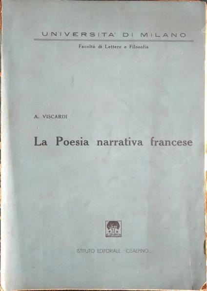 La poesia narrativa francese - A. Viscardi - copertina