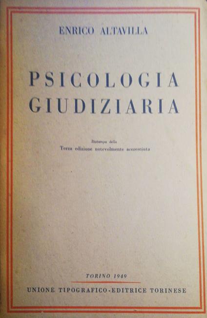 Psicologia giudiziaria - Enrico Altavilla - copertina