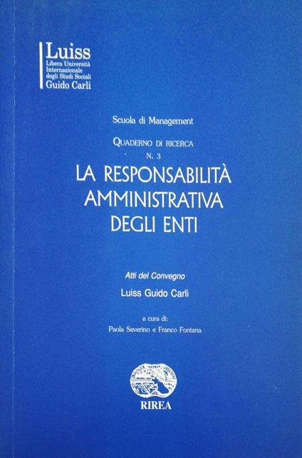 La responsabilità amministrativa degli Enti - Guido Carli - copertina