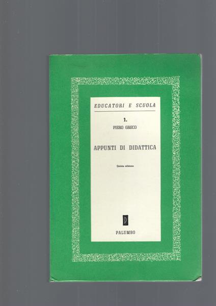 Appunti Di Didattica - Piero Greco - copertina