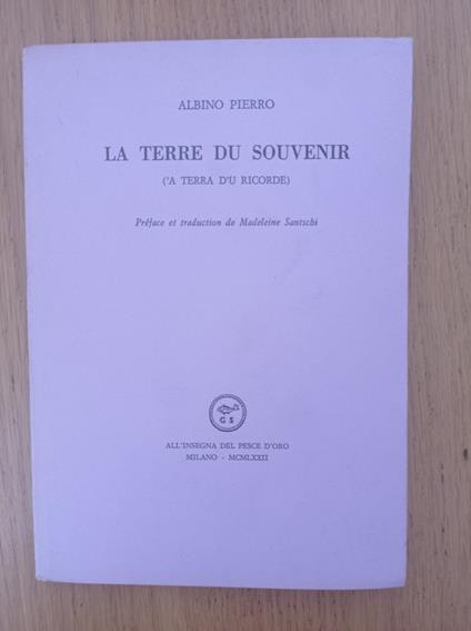 La terre du souvenir - Pierro Albino - copertina