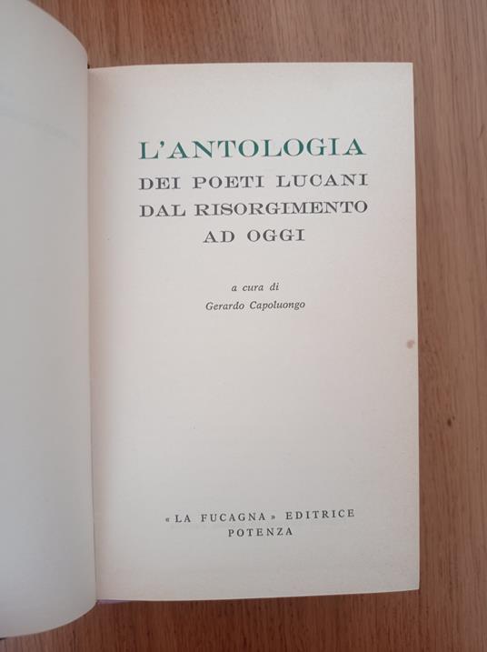 L' antologia dei poeti lucani dal Risorgimento ad oggi - copertina