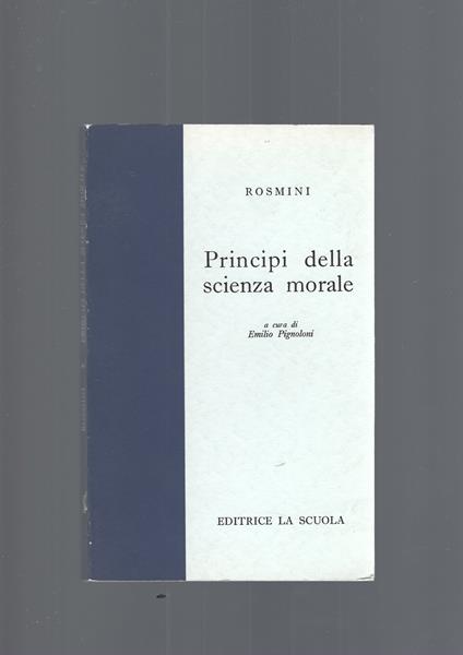 Principi Della Scienza Morale - Antonio Rosmini - copertina