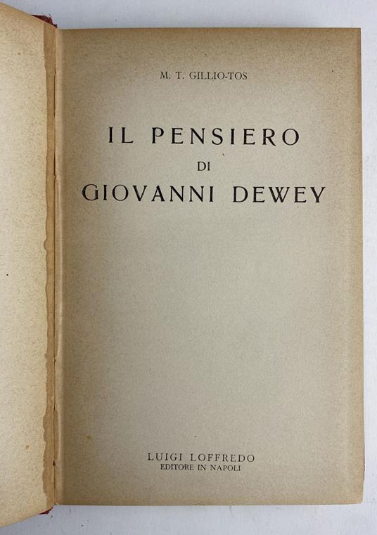 Il pensiero di Giovanni Dewey - copertina