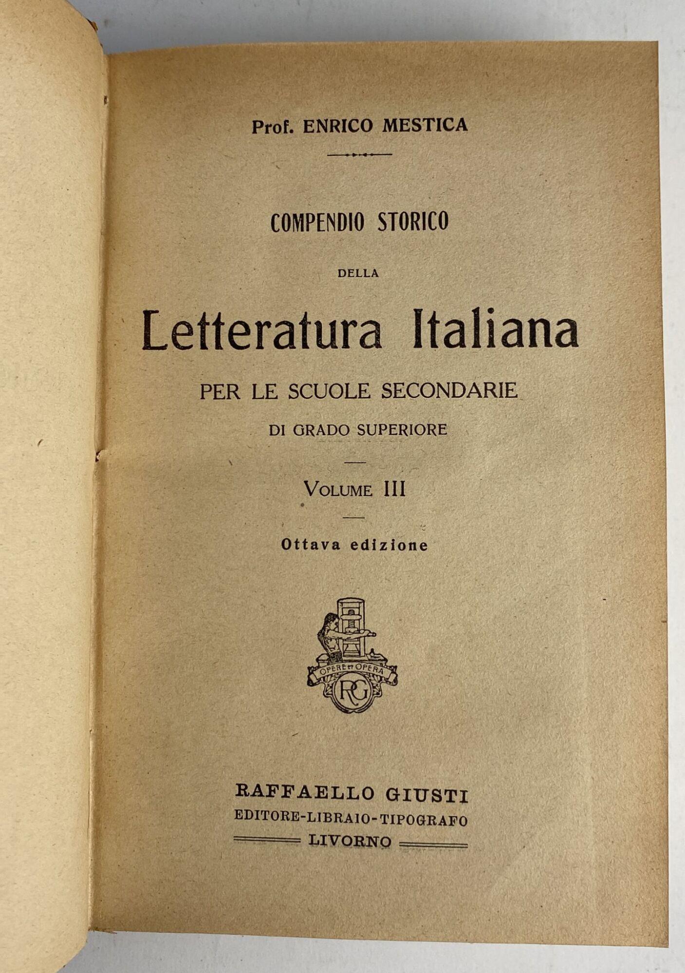 Compendio storico della letteratura italiana (2 volumi)