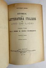 Storia della letteratura italiana. Vol. 1
