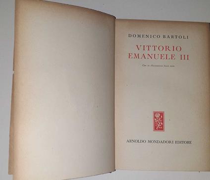 Vittorio Emanuele III - Domenico Bartoli - copertina