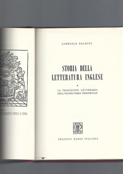 Storia Della Letteratura Inglese - Gabriele Baldini - copertina