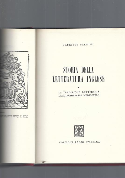 Storia Della Letteratura Inglese - Gabriele Baldini - copertina
