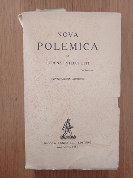 Nova polemica - Lorenzo Stecchetti - copertina