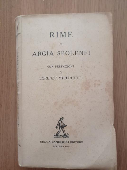 Rime - Argia Sbolenfi - copertina