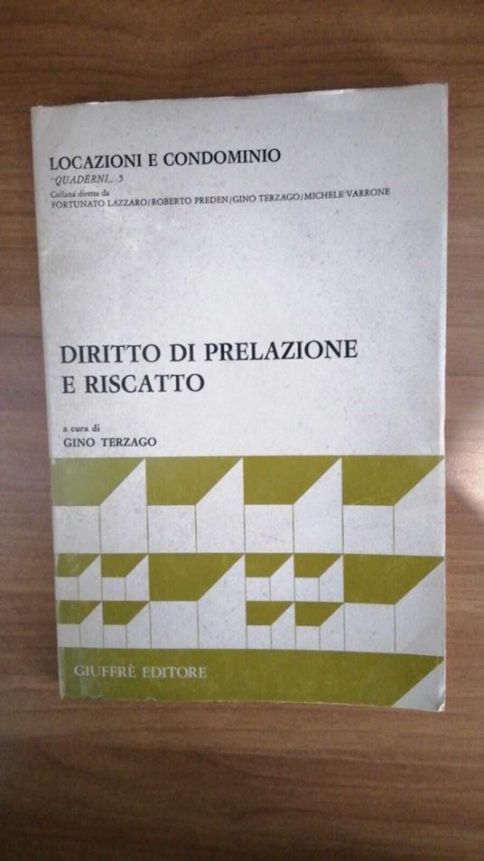 Diritto di prelazione e riscatto - Gino Terzago - copertina