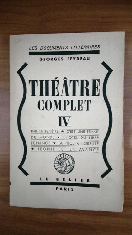 Théàtre complet Vol. IV - Georges Feydeau - copertina