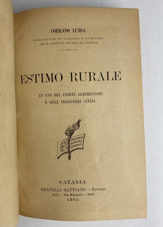 Estimo rurale - Lucia Corrado - copertina