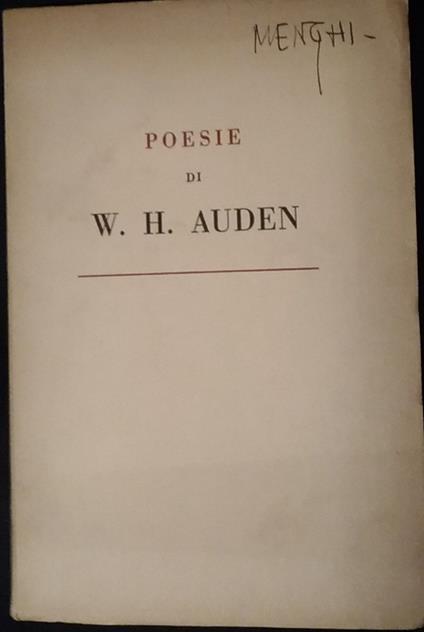 Poesie - Wystan Hugh Auden - copertina