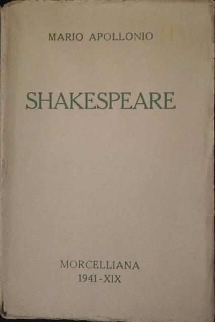 Shakespeare - Mario Apollonio - copertina