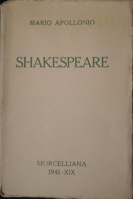 Shakespeare - Mario Apollonio - copertina