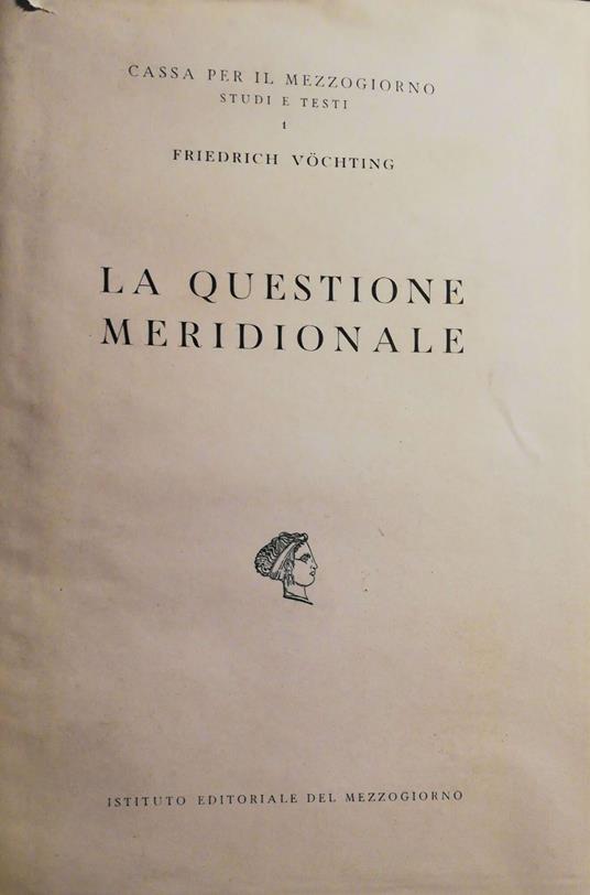 La questione meridionale - Friedrich Vöchting - copertina