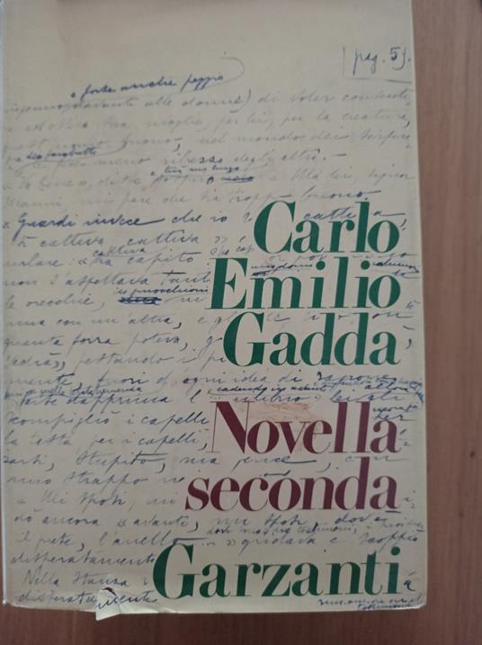 Novella seconda - Carlo Emilio Gadda - copertina