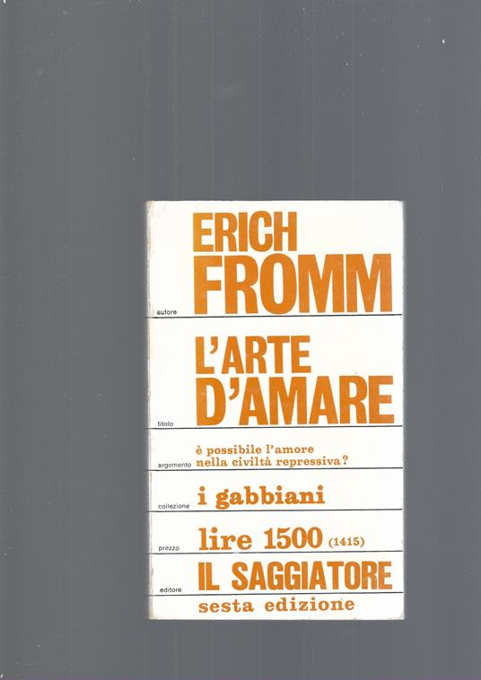 L' Arte D'Amare - Erich Fromm - copertina