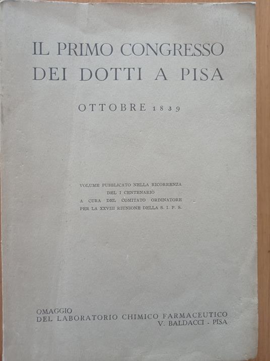 Il primo Congresso dei dotti a Pisa - copertina