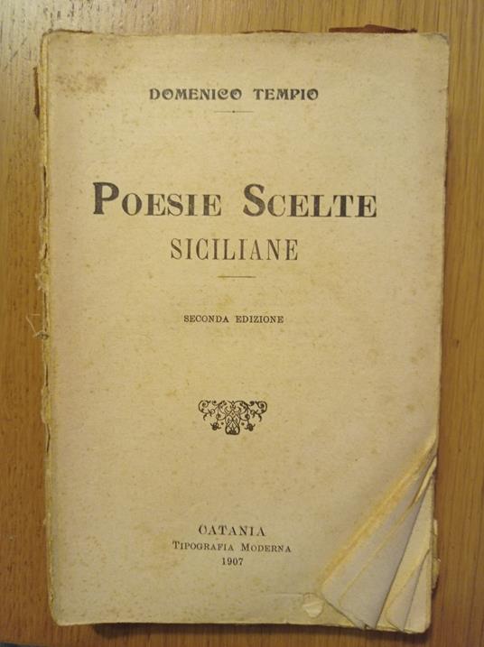Poesie scelte siciliane - Domenico Tempio - copertina