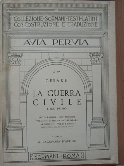 La guerra civile Libro I - G. Giulio Cesare - copertina