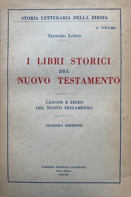 I libri storici del Nuovo Testamento - copertina