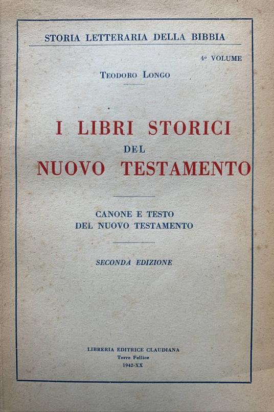 I libri storici del Nuovo Testamento - copertina
