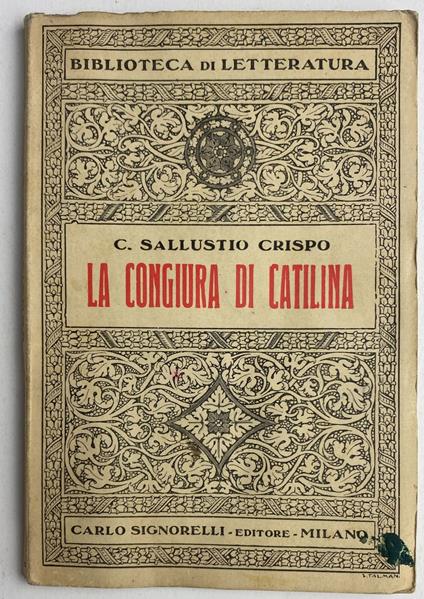 La congiura di Catalina - C. Crispo Sallustio - copertina