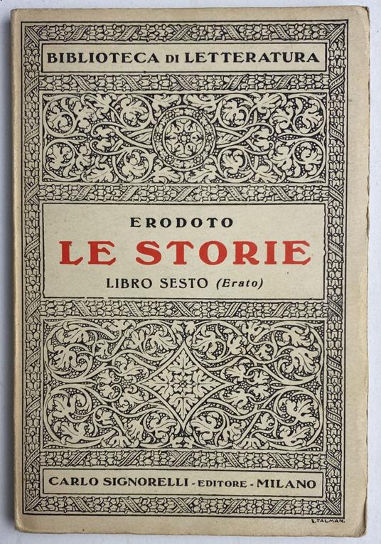 Le storie. Libro sesto - Erodoto - copertina