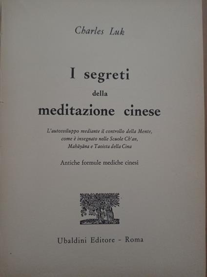 I segreti della meditazione cinese - Charles Luk - copertina