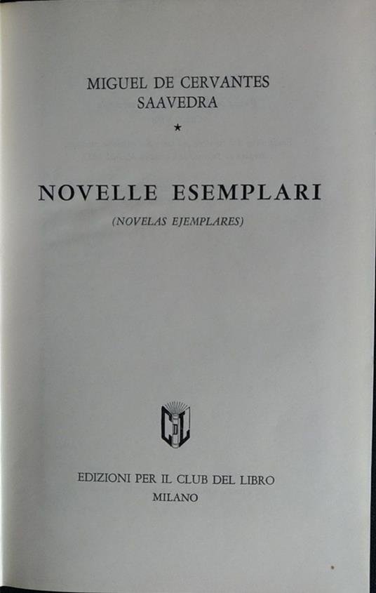 Novelle esemplari - Miguel de Cervantes - copertina