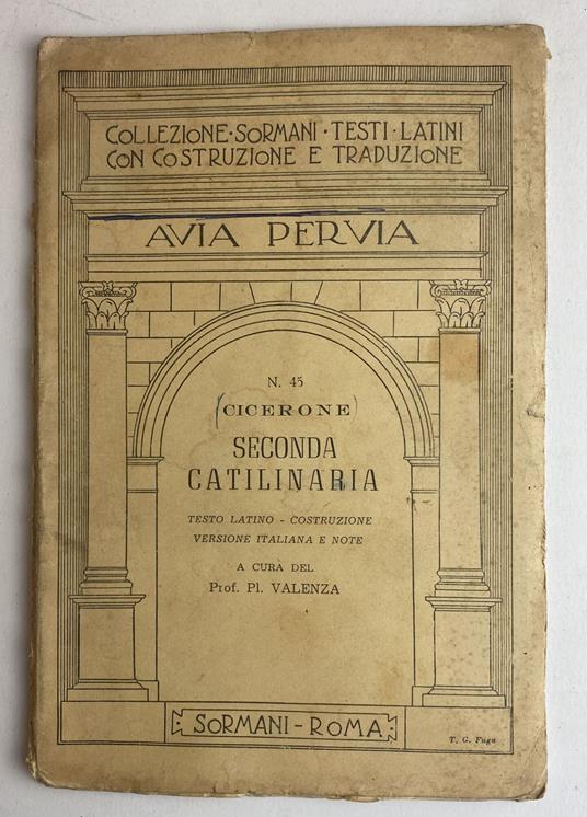 Seconda Catalinaria - M. Tullio Cicerone - copertina