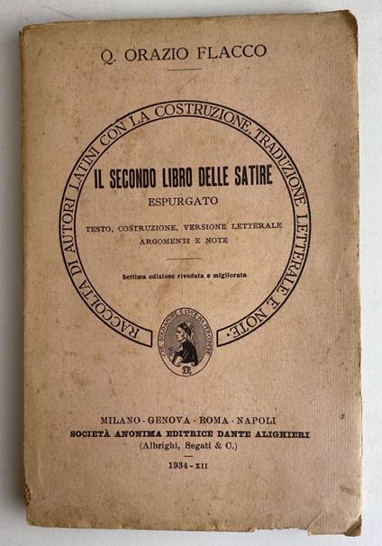 Il secondo libro delle Satire. Espurgato - Q. Flacco Orazio - copertina