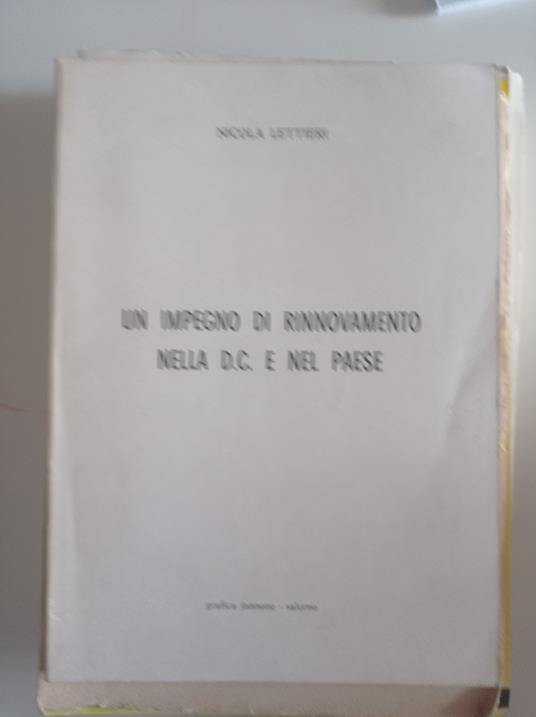 Un impegno di rinnovamento nel D. C. e nel paese - Nicola Lettieri - copertina