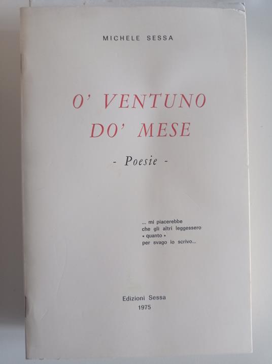 O' ventuno do' mese - Michele Sessa - copertina