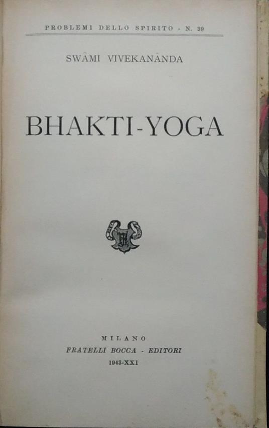 Bhakti-yoga - Swami Vivekananda - copertina